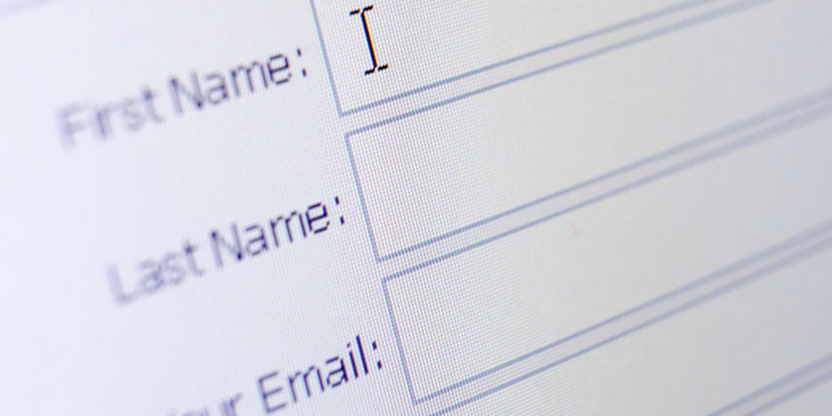 Screengrab of an online form