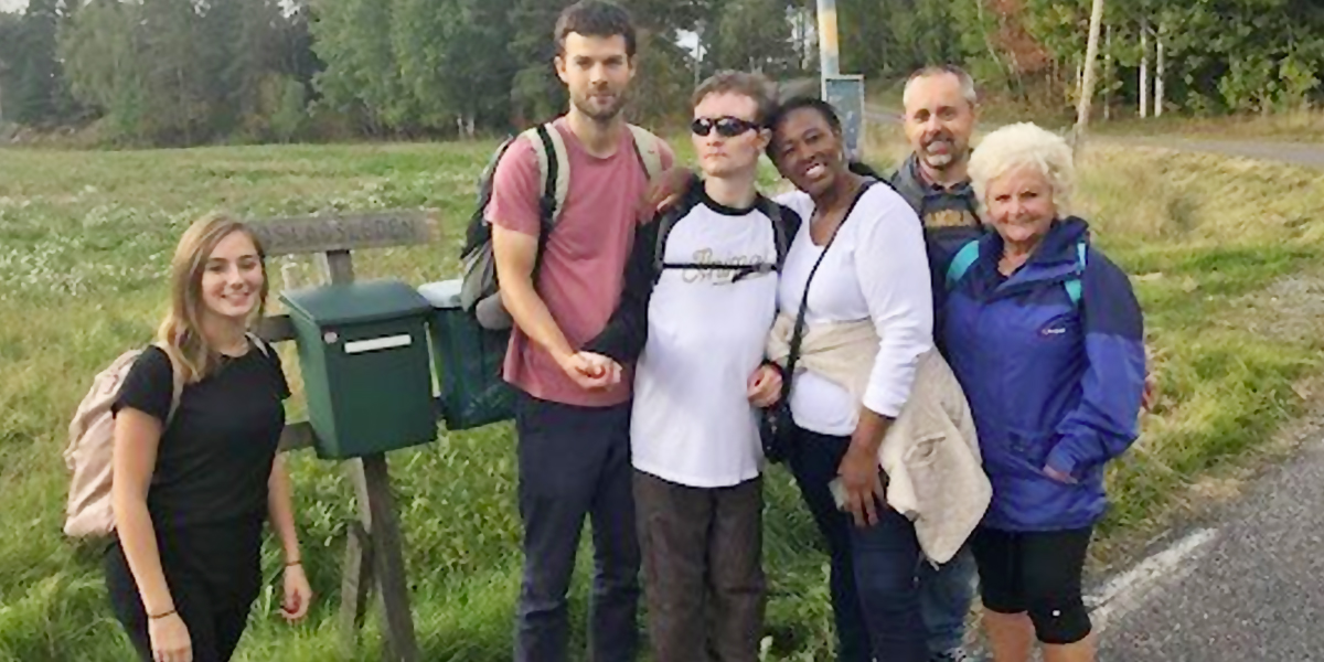 Ricky with team and family in Sweden